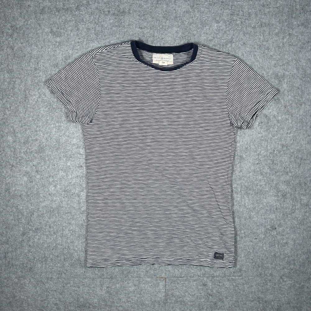 Denim & Supply Ralph Lauren T Shirt Womens Small Navy White Striped Crewneck